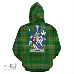 Scottish Coyne or O'Coyne Coat of Arms Family Crest Ireland Hoodie Irish National Tartan Irish County Hoodie