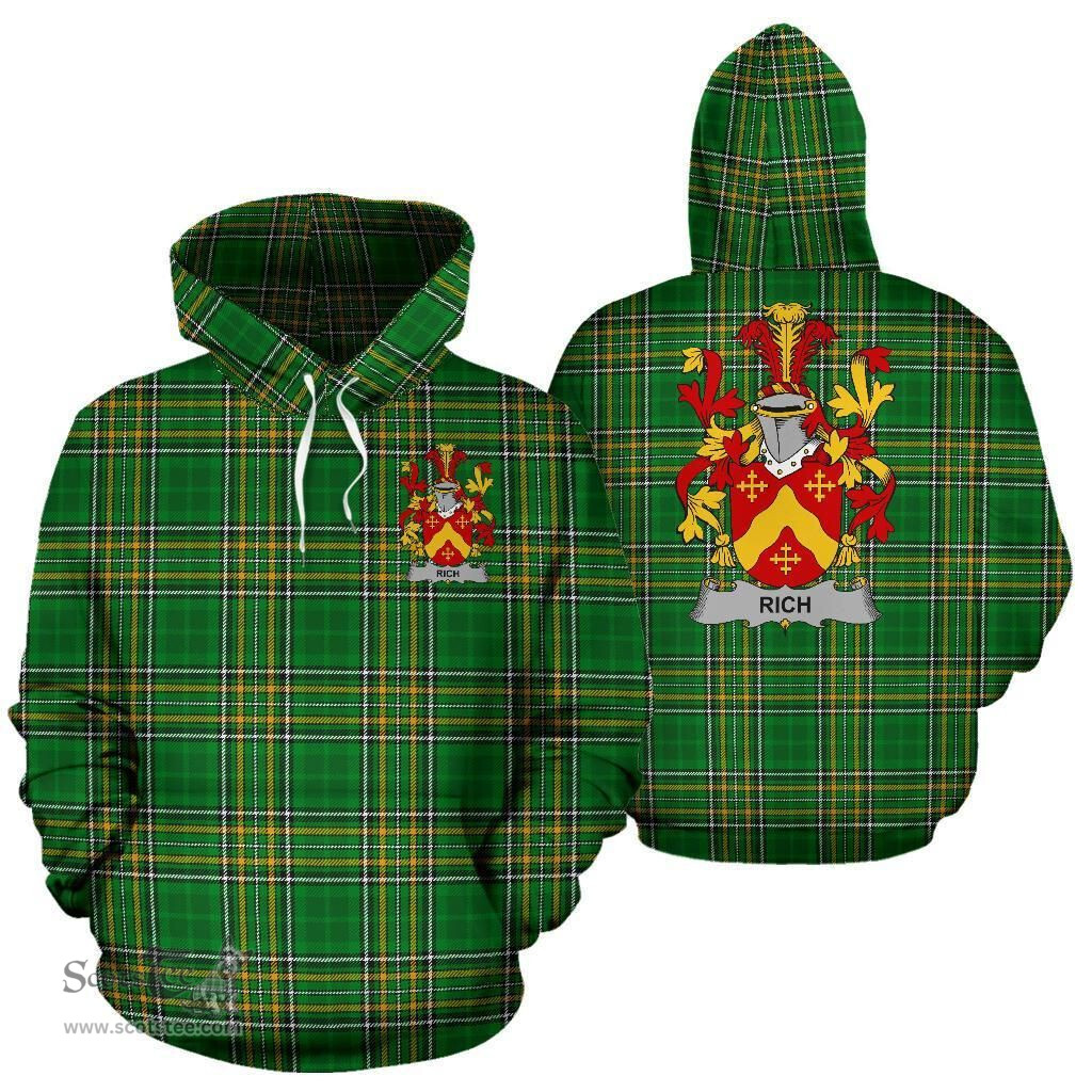 Scottish Rich Coat of Arms Family Crest Ireland Hoodie Irish National Tartan Irish County Hoodie