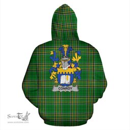 Scottish Conroy or O'Mulconroy Coat of Arms Family Crest Ireland Hoodie Irish National Tartan Irish County Hoodie