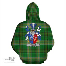 Scottish Trant or Trent Coat of Arms Family Crest Ireland Hoodie Irish National Tartan Irish County Hoodie