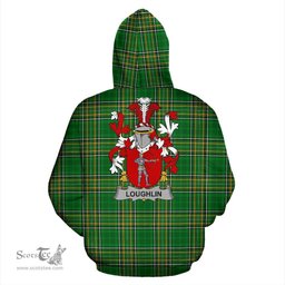 Scottish Loughlin or O'Loughlin Coat of Arms Family Crest Ireland Hoodie Irish National Tartan Irish County Hoodie