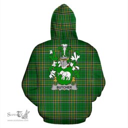 Scottish Butcher Coat of Arms Family Crest Ireland Hoodie Irish National Tartan Irish County Hoodie