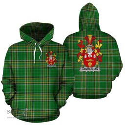 Scottish Hanraghan or O'Hanraghan Coat of Arms Family Crest Ireland Hoodie Irish National Tartan Irish County Hoodie