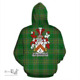 Scottish Wolverston Coat of Arms Family Crest Ireland Hoodie Irish National Tartan Irish County Hoodie