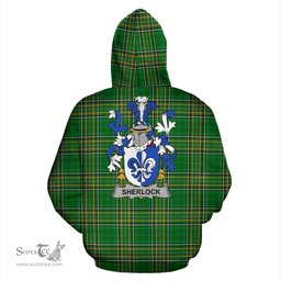 Scottish Sherlock Coat of Arms Family Crest Ireland Hoodie Irish National Tartan Irish County Hoodie