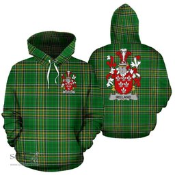 Scottish Coat of Arms Family Crest Ireland Coat of Arms Family Crest Ireland Hoodie Irish National Tartan Irish County Hoodie