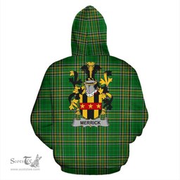 Scottish Merrick or Meyrick Coat of Arms Family Crest Ireland Hoodie Irish National Tartan Irish County Hoodie