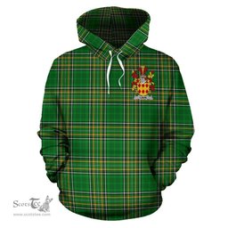 Scottish Lavin or O'Lavin Coat of Arms Family Crest Ireland Hoodie Irish National Tartan Irish County Hoodie