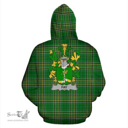Scottish Fay or O'Fee Coat of Arms Family Crest Ireland Hoodie Irish National Tartan Irish County Hoodie