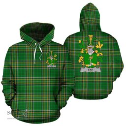 Scottish Fay or O'Fee Coat of Arms Family Crest Ireland Hoodie Irish National Tartan Irish County Hoodie