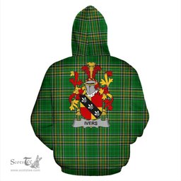 Scottish Ivers Coat of Arms Family Crest Ireland Hoodie Irish National Tartan Irish County Hoodie
