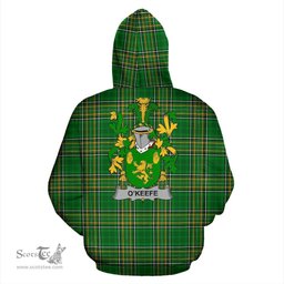 Scottish Keefe or O'Keefe Coat of Arms Family Crest Ireland Hoodie Irish National Tartan Irish County Hoodie
