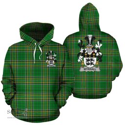 Scottish Wyrrall Coat of Arms Family Crest Ireland Hoodie Irish National Tartan Irish County Hoodie