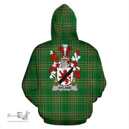 Scottish Hyland or O'Hyland Coat of Arms Family Crest Ireland Hoodie Irish National Tartan Irish County Hoodie