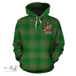 Scottish Tickell Coat of Arms Family Crest Ireland Hoodie Irish National Tartan Irish County Hoodie