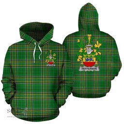 Scottish Heffernan or O'Heffernan Coat of Arms Family Crest Ireland Hoodie Irish National Tartan Irish County Hoodie