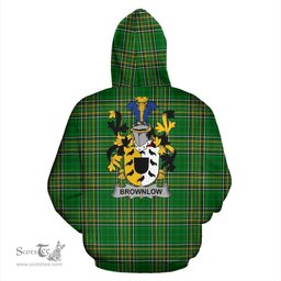 Scottish Brownlow Coat of Arms Family Crest Ireland Hoodie Irish National Tartan Irish County Hoodie