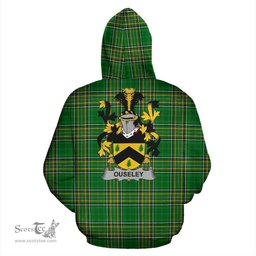 Scottish Ouseley Coat of Arms Family Crest Ireland Hoodie Irish National Tartan Irish County Hoodie