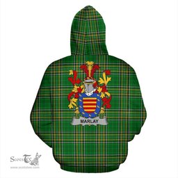 Scottish Marlay or O'Marley Coat of Arms Family Crest Ireland Hoodie Irish National Tartan Irish County Hoodie