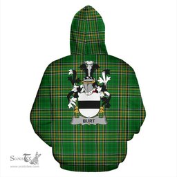 Scottish Burt or Birt Coat of Arms Family Crest Ireland Hoodie Irish National Tartan Irish County Hoodie