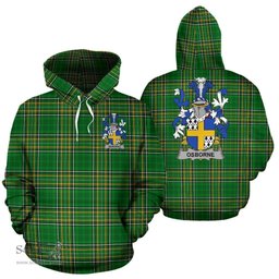 Scottish Osborne Coat of Arms Family Crest Ireland Hoodie Irish National Tartan Irish County Hoodie