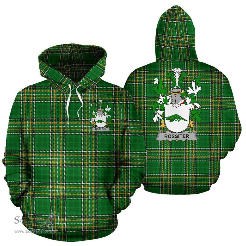 Scottish Rossiter Coat of Arms Family Crest Ireland Hoodie Irish National Tartan Irish County Hoodie