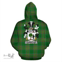 Scottish Donnellan or O'Donnellan Coat of Arms Family Crest Ireland Hoodie Irish National Tartan Irish County Hoodie