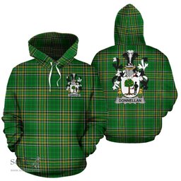 Scottish Donnellan or O'Donnellan Coat of Arms Family Crest Ireland Hoodie Irish National Tartan Irish County Hoodie