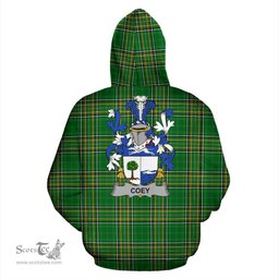 Scottish Coey or McCoey Coat of Arms Family Crest Ireland Hoodie Irish National Tartan Irish County Hoodie