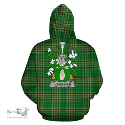 Scottish Loughnan or O'Loughnan Coat of Arms Family Crest Ireland Hoodie Irish National Tartan Irish County Hoodie