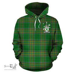 Scottish McGarry or Garry Coat of Arms Family Crest Ireland Hoodie Irish National Tartan Irish County Hoodie