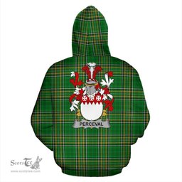 Scottish Perceval Coat of Arms Family Crest Ireland Hoodie Irish National Tartan Irish County Hoodie