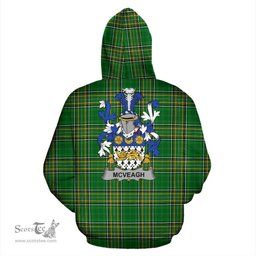 Scottish McVeagh or McFingah Coat of Arms Family Crest Ireland Hoodie Irish National Tartan Irish County Hoodie