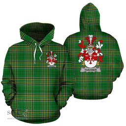 Scottish Thacker Coat of Arms Family Crest Ireland Hoodie Irish National Tartan Irish County Hoodie