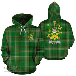 Scottish Curdy or McCurdy Coat of Arms Family Crest Ireland Hoodie Irish National Tartan Irish County Hoodie