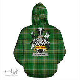 Scottish Rafferty or O'Rafferty Coat of Arms Family Crest Ireland Hoodie Irish National Tartan Irish County Hoodie