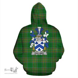 Scottish Pollard Coat of Arms Family Crest Ireland Hoodie Irish National Tartan Irish County Hoodie
