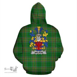 Scottish Walron Coat of Arms Family Crest Ireland Hoodie Irish National Tartan Irish County Hoodie