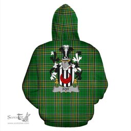 Scottish Foy or O'Fie Coat of Arms Family Crest Ireland Hoodie Irish National Tartan Irish County Hoodie