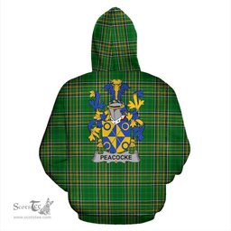 Scottish Peacocke Coat of Arms Family Crest Ireland Hoodie Irish National Tartan Irish County Hoodie