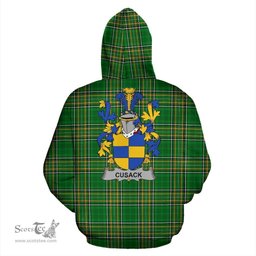 Scottish Cusack Coat of Arms Family Crest Ireland Hoodie Irish National Tartan Irish County Hoodie