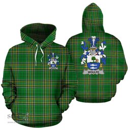Scottish Woulfe Coat of Arms Family Crest Ireland Hoodie Irish National Tartan Irish County Hoodie