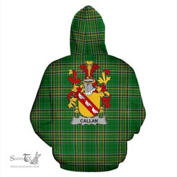 Scottish Callan or O'Callan Coat of Arms Family Crest Ireland Hoodie Irish National Tartan Irish County Hoodie