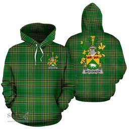 Scottish McDonagh or McDonogh Coat of Arms Family Crest Ireland Hoodie Irish National Tartan Irish County Hoodie