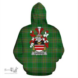 Scottish Harrison Coat of Arms Family Crest Ireland Hoodie Irish National Tartan Irish County Hoodie
