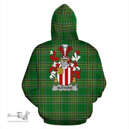 Scottish Ruthven Coat of Arms Family Crest Ireland Hoodie Irish National Tartan Irish County Hoodie