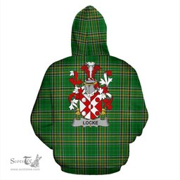 Scottish Locke Coat of Arms Family Crest Ireland Hoodie Irish National Tartan Irish County Hoodie