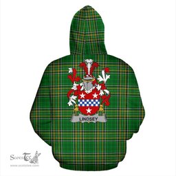 Scottish Lindsey Coat of Arms Family Crest Ireland Hoodie Irish National Tartan Irish County Hoodie