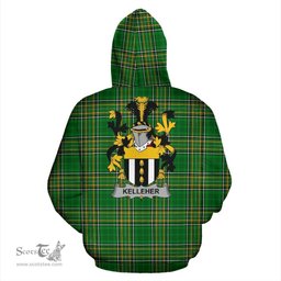 Scottish Kelleher or O'Kelleher Coat of Arms Family Crest Ireland Hoodie Irish National Tartan Irish County Hoodie