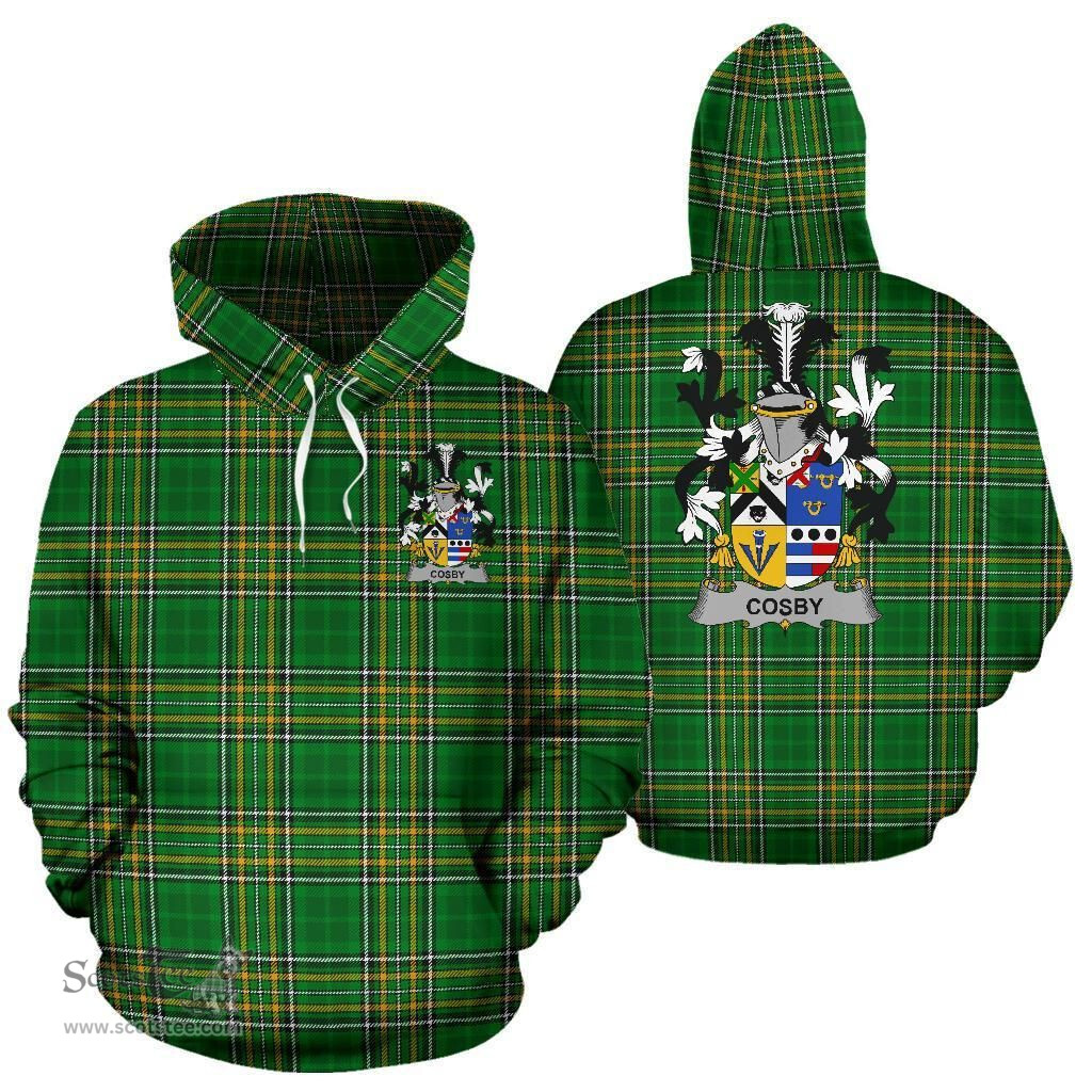 Scottish Cosby (Lord Sydney) Coat of Arms Family Crest Ireland Hoodie Irish National Tartan Irish County Hoodie
